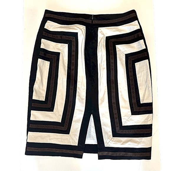 White House Black Market Womens Geometric Print Skirt Size 4 - Picture 2 of 4